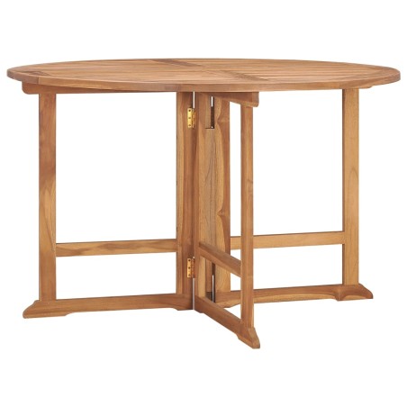 vidaXL Mesa de comedor de jardín plegable teca maciza Ø110x75 cm