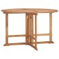 vidaXL Mesa de comedor de jardín plegable teca maciza Ø110x75 cm vidaXL Mesa de comedor de jardín plegable teca maciza Ø110x75 cm