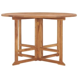 vidaXL Mesa de comedor de jardín plegable teca maciza Ø110x75 cm