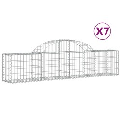 vidaXL Cestas de gaviones 7 uds forma de arco hierro 200x30x40/60 cm