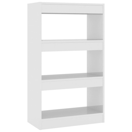 vidaXL Estantería/divisor madera ingeniería blanco brillo 60x30x103 cm