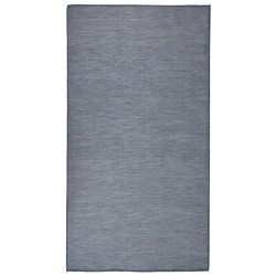 vidaXL Alfombra de exterior de tejido plano azul 80x150 cm