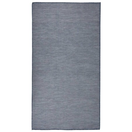 vidaXL Alfombra de exterior de tejido plano azul 80x150 cm
