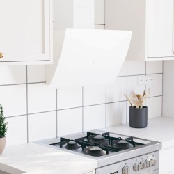 vidaXL Campana extractora de pared acero vidrio templado blanco 60 cm
