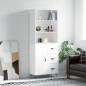 vidaXL Aparador alto madera contrachapada blanco brillo 69,5x34x180 cm vidaXL Aparador alto madera contrachapada blanco brillo 69,5x34x180 cm