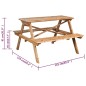 vidaXL Mesa de pícnic de bambú 115x115x81 cm vidaXL Mesa de pícnic de bambú 115x115x81 cm