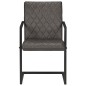 vidaXL Sillas voladizas de comedor 4 unidades cuero auténtico gris vidaXL Sillas voladizas de comedor 4 unidades cuero auténtico gris