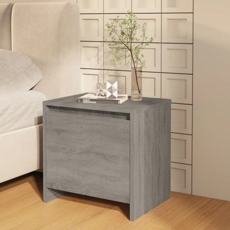 vidaXL Mesita de noche madera de ingeniería gris Sonoma 45x34x44,5 cm