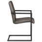 vidaXL Sillas voladizas de comedor 4 unidades cuero auténtico gris vidaXL Sillas voladizas de comedor 4 unidades cuero auténtico gris