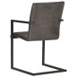 vidaXL Sillas voladizas de comedor 4 unidades cuero auténtico gris vidaXL Sillas voladizas de comedor 4 unidades cuero auténtico gris
