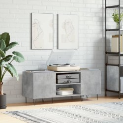 vidaXL Mueble discos madera contrachapada gris hormigón 121x38x48 cm