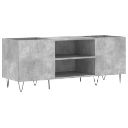 vidaXL Mueble discos madera contrachapada gris hormigón 121x38x48 cm