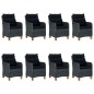 vidaXL Set comedor jardín 9 pzas cojines ratán sintético gris oscuro vidaXL Set comedor jardín 9 pzas cojines ratán sintético gris oscuro