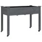 vidaXL Jardinera con ruedas y forro madera de abeto gris 118x59x80 cm vidaXL Jardinera con ruedas y forro madera de abeto gris 118x59x80 cm