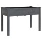 vidaXL Jardinera con ruedas y forro madera de abeto gris 118x59x80 cm vidaXL Jardinera con ruedas y forro madera de abeto gris 118x59x80 cm