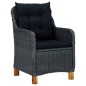 vidaXL Set comedor jardín 9 pzas cojines ratán sintético gris oscuro vidaXL Set comedor jardín 9 pzas cojines ratán sintético gris oscuro