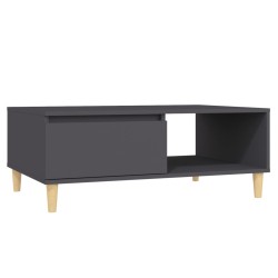 vidaXL Mesa de centro madera contrachapada gris 90x60x35 cm