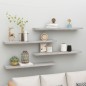 vidaXL Estante flotante pared 4 uds MDF gris hormigón 120x23,5x3,8 cm