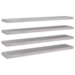 vidaXL Estante flotante pared 4 uds MDF gris hormigón 120x23,5x3,8 cm