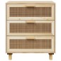 vidaXL Aparador marrón madera pino maciza y ratán natural 60x30x70 cm