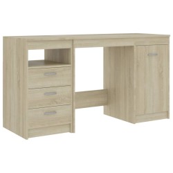 vidaXL Escritorio de madera de ingeniería roble Sonoma 140x50x76 cm