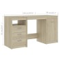 vidaXL Escritorio de madera de ingeniería roble Sonoma 140x50x76 cm vidaXL Escritorio de madera de ingeniería roble Sonoma 140x50x76 cm