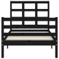 vidaXL Estructura de cama con cabecero madera maciza negro 90x200 cm vidaXL Estructura de cama con cabecero madera maciza negro 90x200 cm