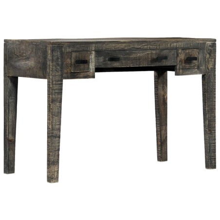 vidaXL Escritorio de madera maciza de mango negro 110x50x75 cm