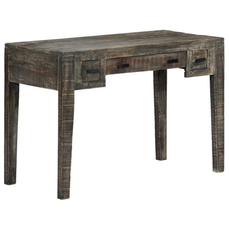 vidaXL Escritorio de madera maciza de mango negro 110x50x75 cm