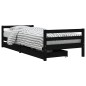vidaXL Estructura de cama niños con cajones madera pino negro 80x200cm
