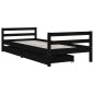 vidaXL Estructura de cama niños con cajones madera pino negro 80x200cm