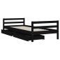 vidaXL Estructura de cama niños con cajones madera pino negro 80x200cm