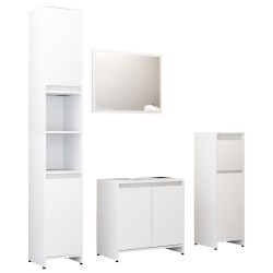 vidaXL Juego de muebles de baño 4 piezas madera ingeniería blanco