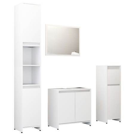 vidaXL Juego de muebles de baño 4 piezas madera ingeniería blanco