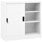 vidaXL Armario de oficina con puerta corredera acero blanco 90x40x90cm vidaXL Armario de oficina con puerta corredera acero blanco 90x40x90cm