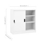 vidaXL Armario de oficina con puerta corredera acero blanco 90x40x90cm vidaXL Armario de oficina con puerta corredera acero blanco 90x40x90cm