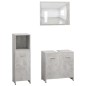 vidaXL Juego muebles de baño 3 piezas madera ingeniería gris hormigón