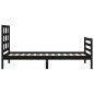 vidaXL Estructura de cama con cabecero madera maciza negro 90x200 cm vidaXL Estructura de cama con cabecero madera maciza negro 90x200 cm