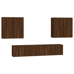 vidaXL Set de muebles para TV 6 pzas madera contrachapada roble marrón