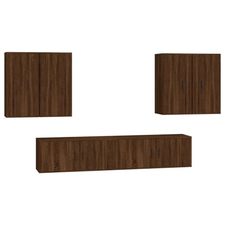 vidaXL Set de muebles para TV 6 pzas madera contrachapada roble marrón