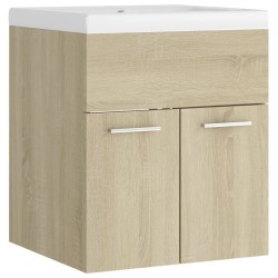 vidaXL Mueble con lavabo madera de ingeniería roble Sonoma
