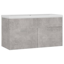 vidaXL Mueble con lavabo madera de ingeniería gris hormigón