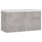 vidaXL Mueble con lavabo madera de ingeniería gris hormigón vidaXL Mueble con lavabo madera de ingeniería gris hormigón