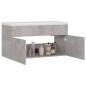 vidaXL Mueble con lavabo madera de ingeniería gris hormigón vidaXL Mueble con lavabo madera de ingeniería gris hormigón