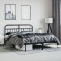 vidaXL Estructura de cama con cabecero metal negro 180x200 cm vidaXL Estructura de cama con cabecero metal negro 180x200 cm