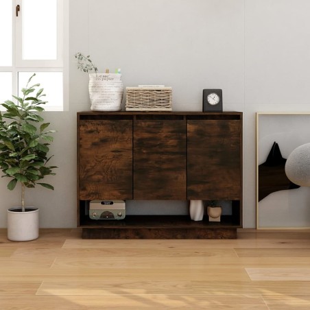 vidaXL Aparador de madera de ingeniería roble ahumado 97x31x75 cm