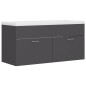 vidaXL Mueble con lavabo madera de ingeniería gris vidaXL Mueble con lavabo madera de ingeniería gris