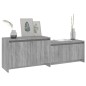vidaXL Mueble de TV madera de ingeniería gris ahumado 146,5x35x50 cm vidaXL Mueble de TV madera de ingeniería gris ahumado 146,5x35x50 cm