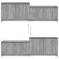 vidaXL Mueble de TV madera de ingeniería gris ahumado 146,5x35x50 cm vidaXL Mueble de TV madera de ingeniería gris ahumado 146,5x35x50 cm