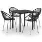vidaXL Juego de comedor de jardín 5 piezas ratán PVC negro vidaXL Juego de comedor de jardín 5 piezas ratán PVC negro
